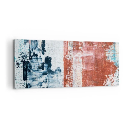 Quadro em tela - Meio a meio abstrato - 100x40 cm