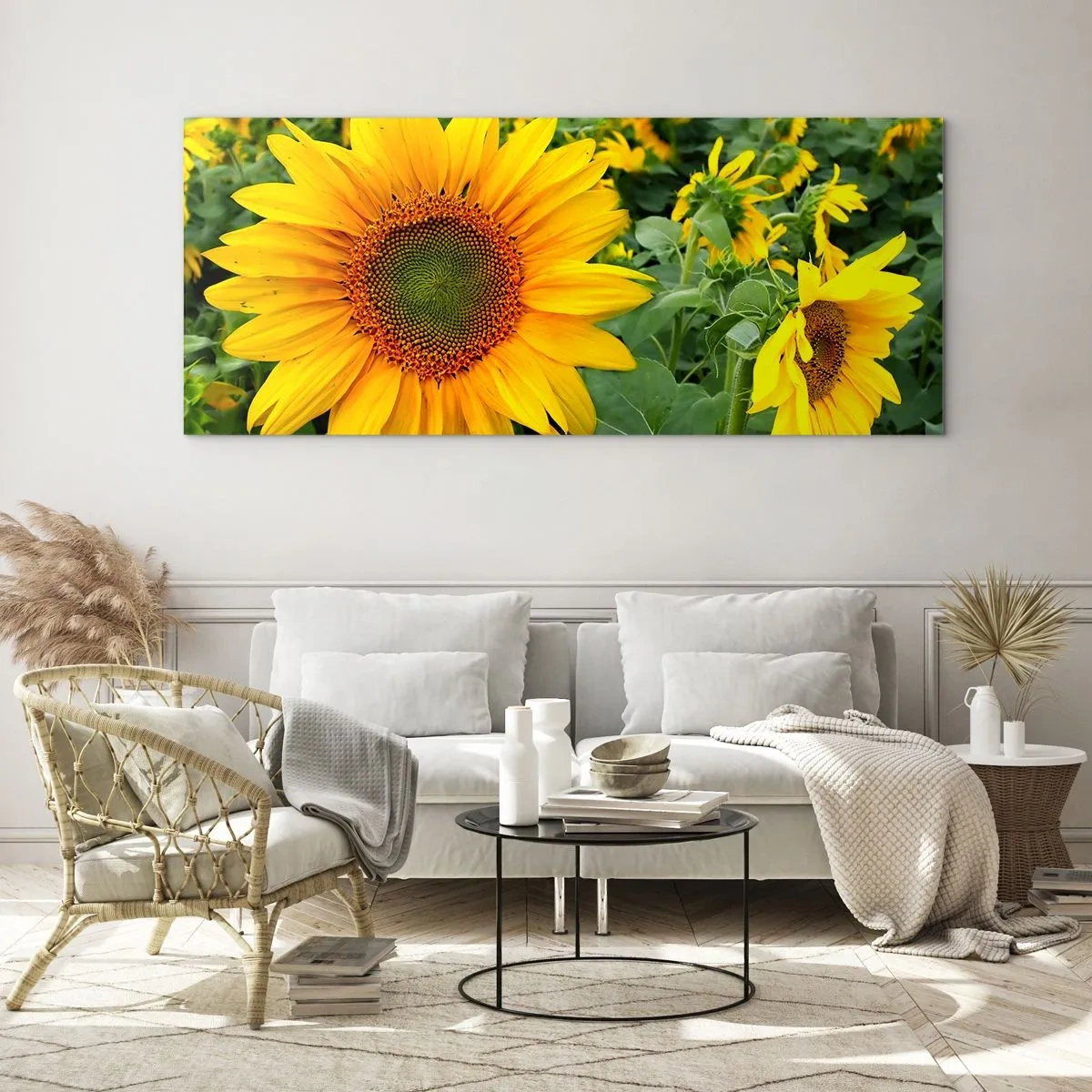 Quadro em vidro - Centenas de sóis brilharam - 140x50 cm