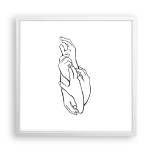 Pôster em moldura branca - Bom toque - 50x50 cm