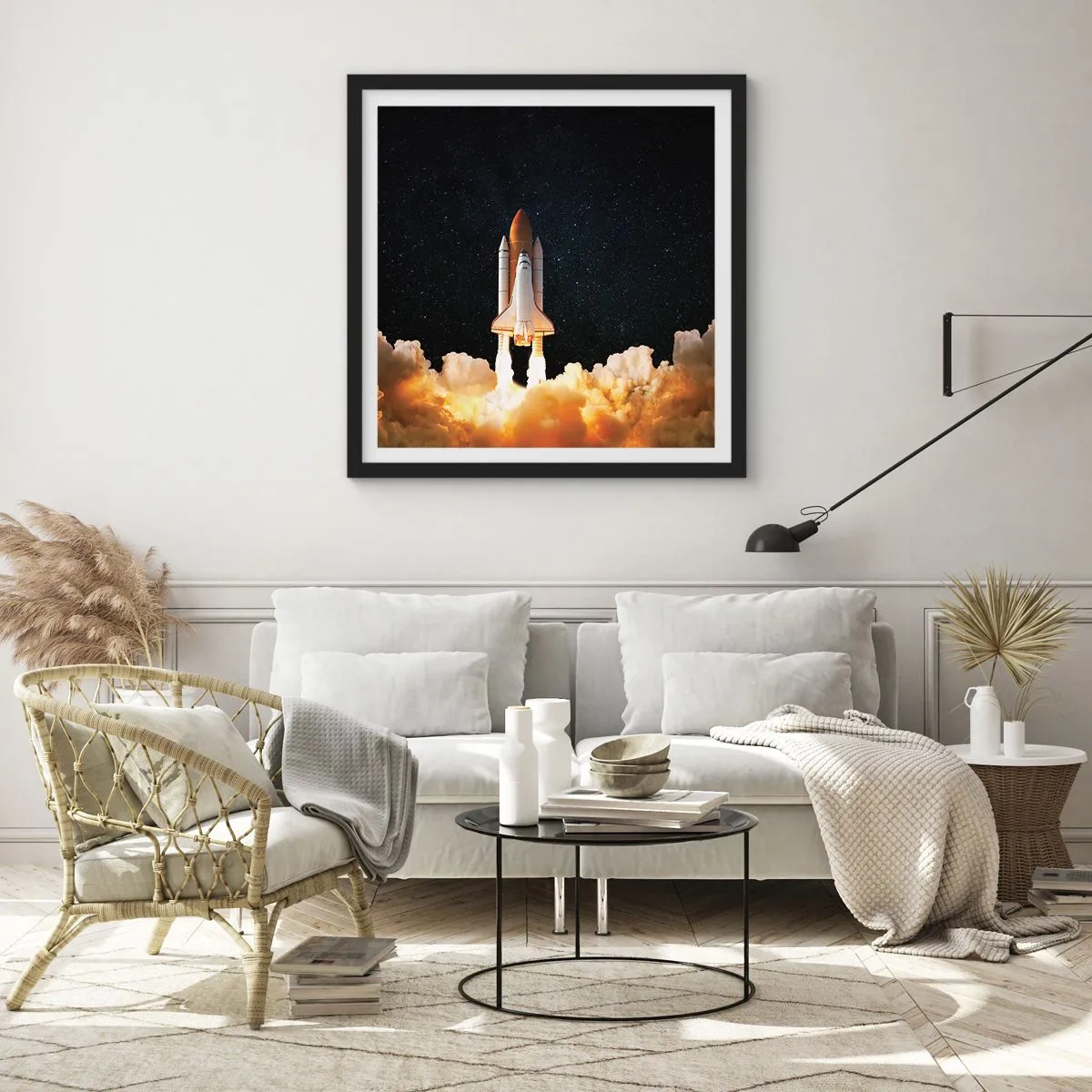 Pôster com moldura preta - Ad astra! - 60x60 cm