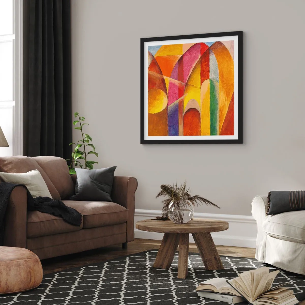 Pôster com moldura preta - Catedral do Sol - 60x60 cm