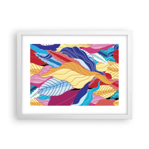 Pôster em moldura branca - Bagunça colorida - 40x30 cm