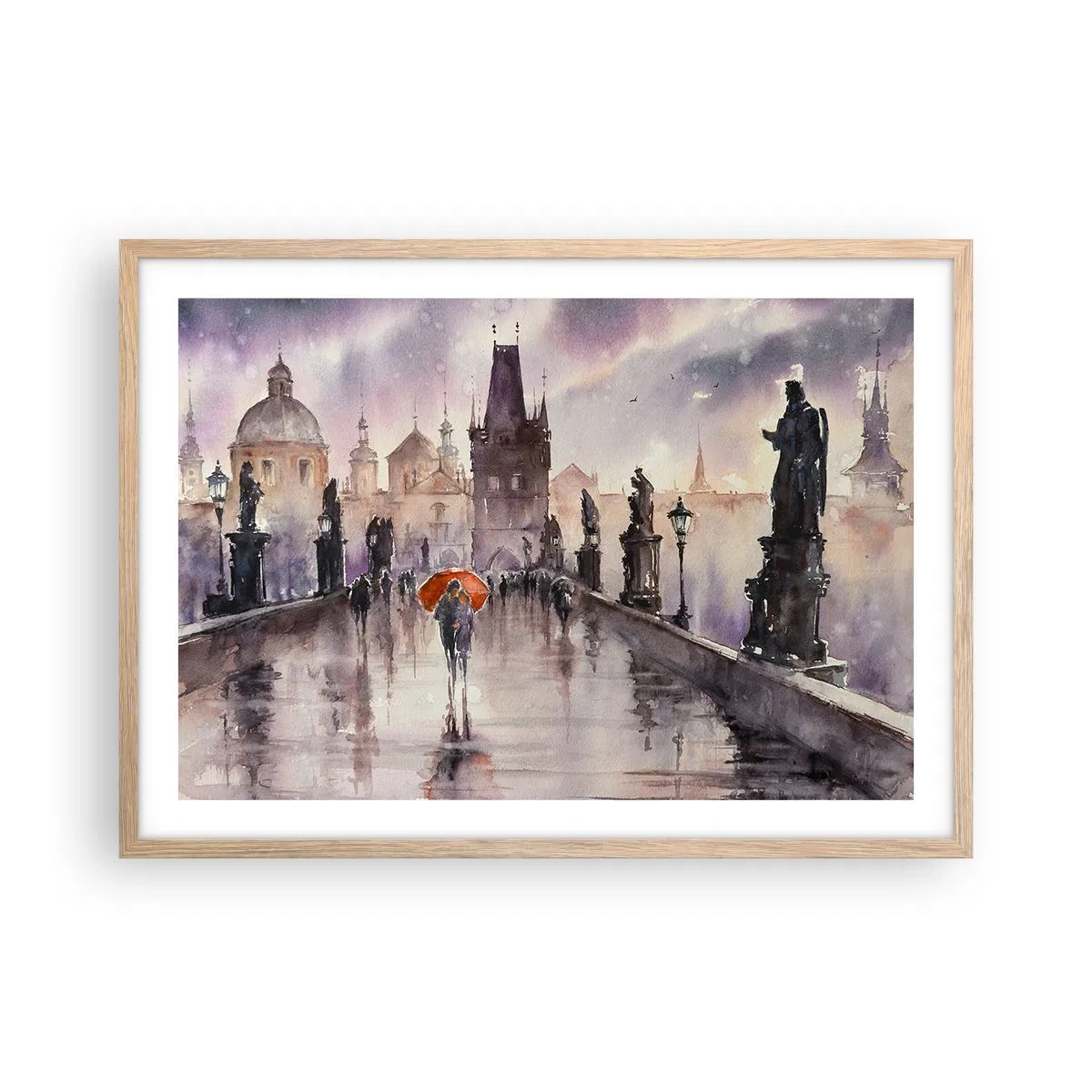 Pôster com moldura de carvalho claro - Pessoas não mudam - 70x50 cm