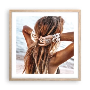 Pôster com moldura de carvalho claro - Irmã da água e do sol - 50x50 cm