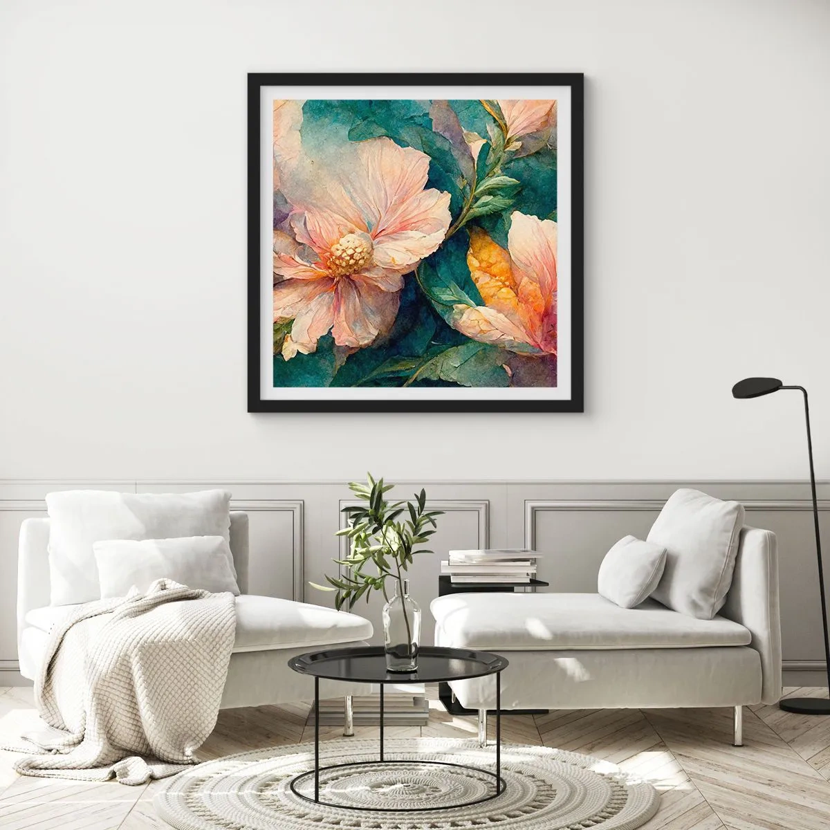 Pôster com moldura preta - Apenas sutileza - 40x40 cm