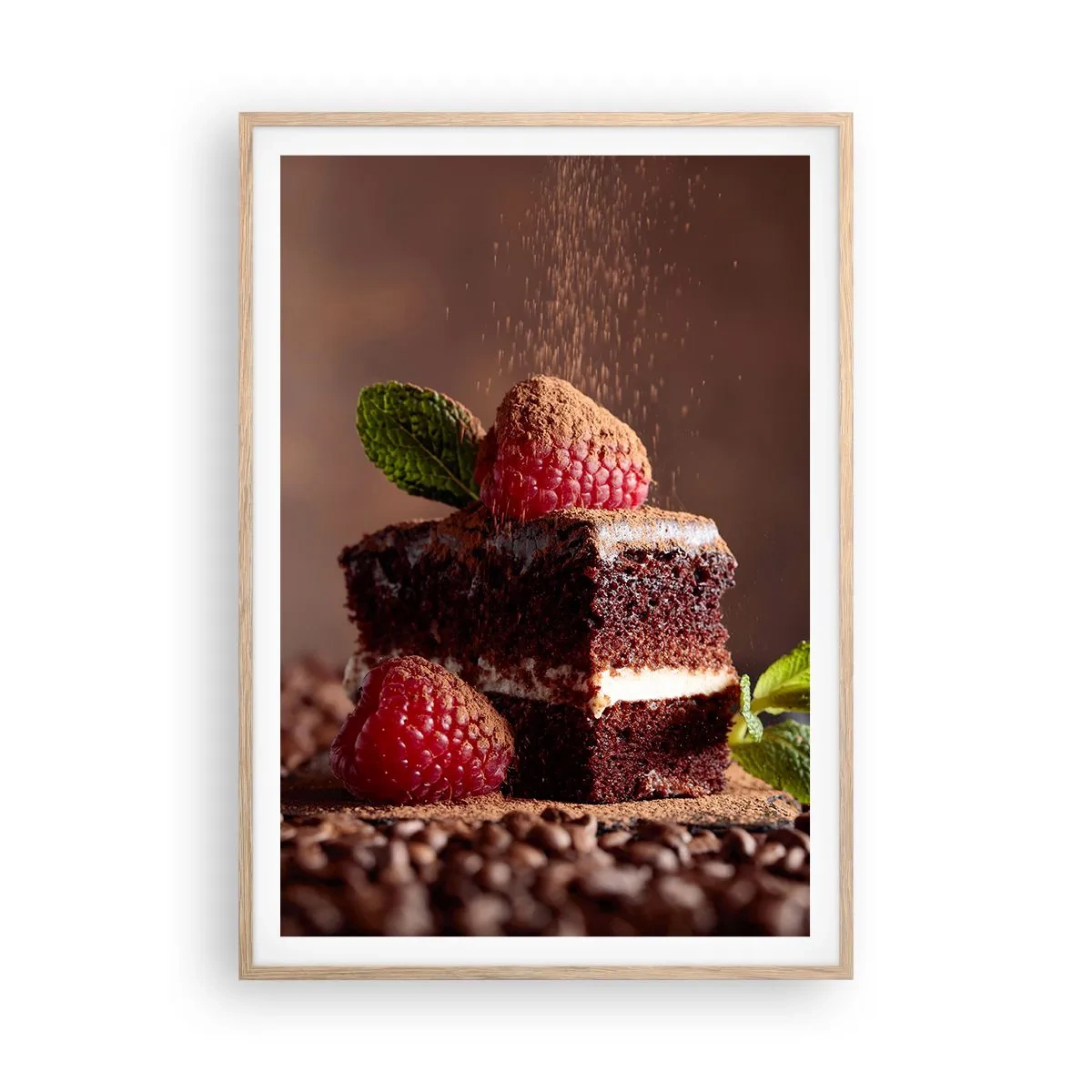 Pôster com moldura de carvalho claro - A vida é doce - 70x100 cm