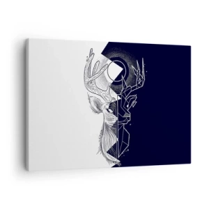 Quadro em tela - Geometria e natureza em uma composição simbólica - 70x50cm - Luta e unidade dos opostos - Decoração de parede moderna para a sala de estar e quarto ARTTOR
