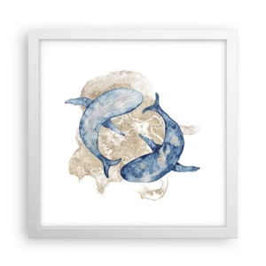 Pôster em moldura branca - Amizade ou amor? - 30x30 cm