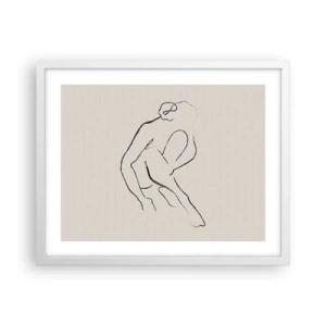 Pôster em moldura branca - Esboço íntimo - 50x40 cm