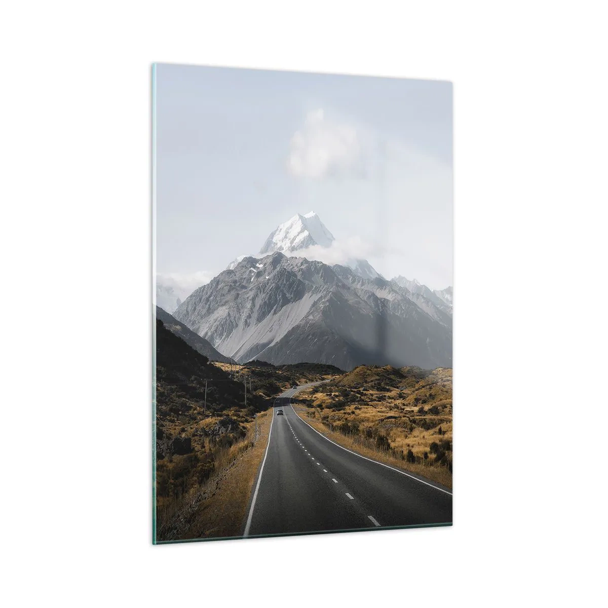 Quadro em vidro - O caminho para o coração das montanhas - 50x70 cm