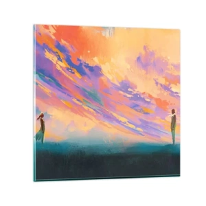 Quadro em vidro - A força da atração - 30x30 cm