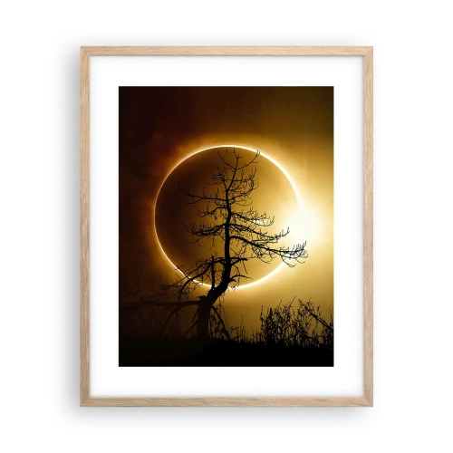 Pôster com moldura de carvalho claro - Eclipse total - 40x50 cm
