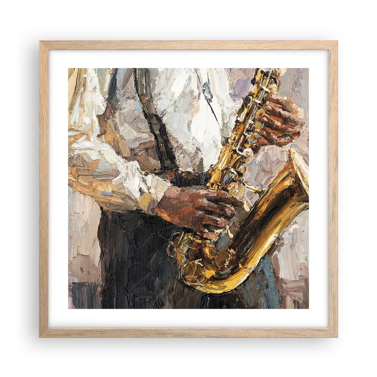 Pôster com moldura de carvalho claro - Hora do solo - 50x50 cm