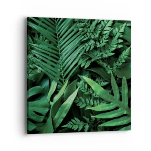 Quadro em tela - Envolto em verde - 40x40 cm