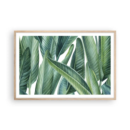 Pôster com moldura de carvalho claro - O próprio verde - 91x61 cm