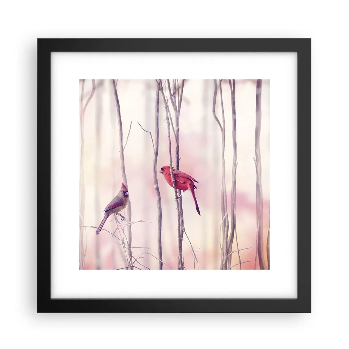 Pôster com moldura preta - O Conto da floresta rosa - 30x30 cm