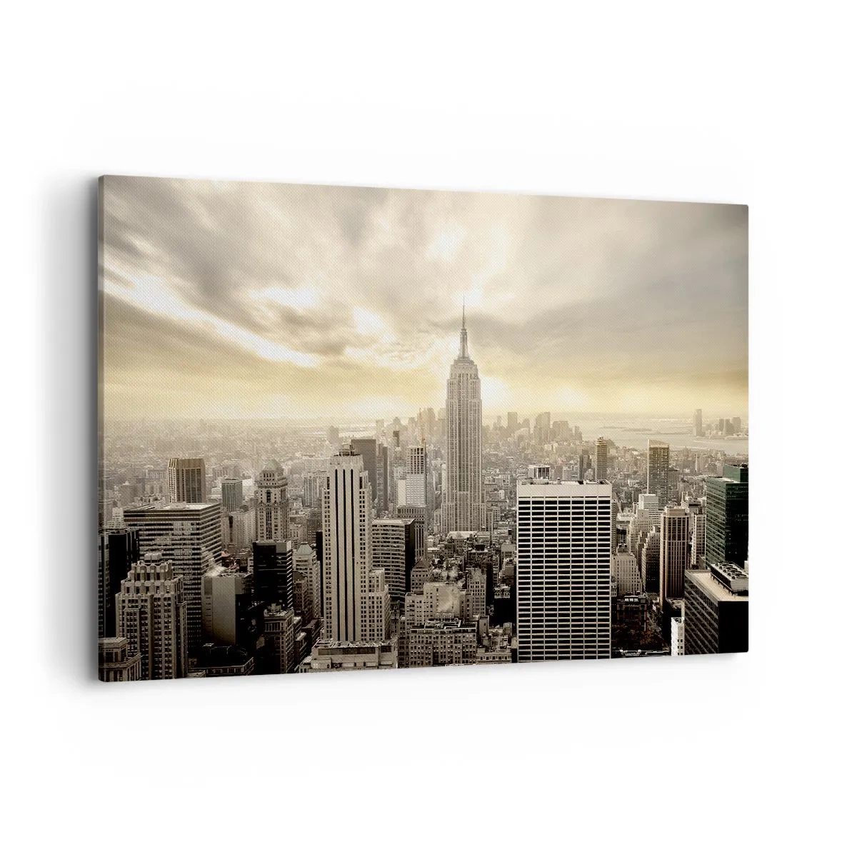 Quadro em tela - Nova Iorque em tons de cinza - 120x80 cm