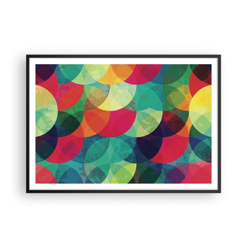 Pôster com moldura preta - Ascensão às cores - 100x70 cm