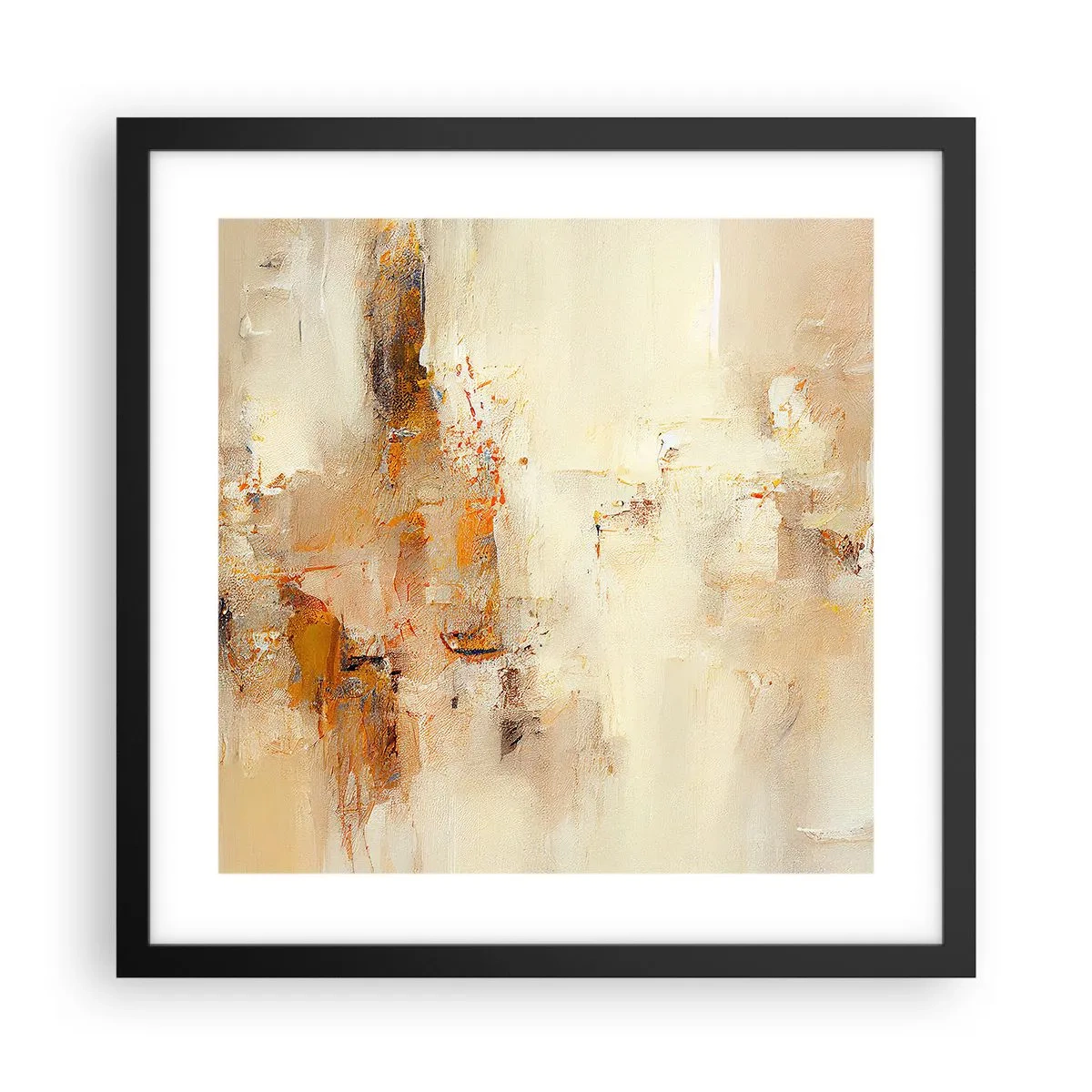 Pôster com moldura preta - Alma de âmbar - 40x40 cm