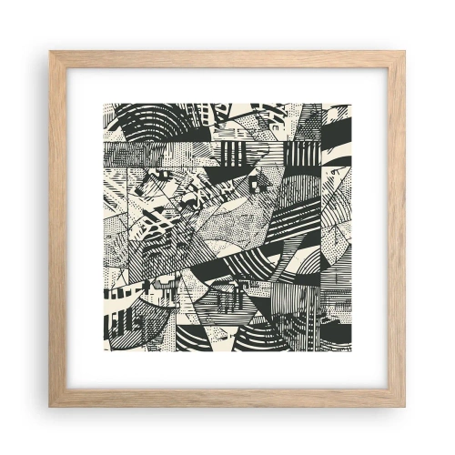 Pôster com moldura de carvalho claro - A dinâmica do presente - 30x30 cm