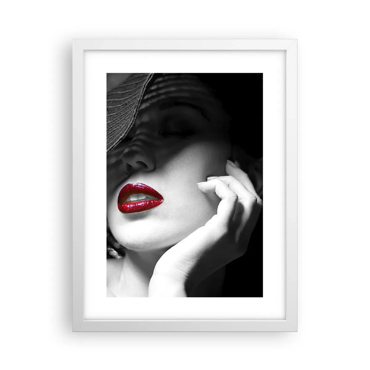 Pôster em moldura branca - Um estudo em vermelho - 30x40 cm