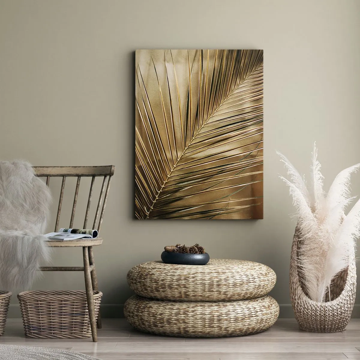 Quadro em tela - Colunata natural - 45x80 cm