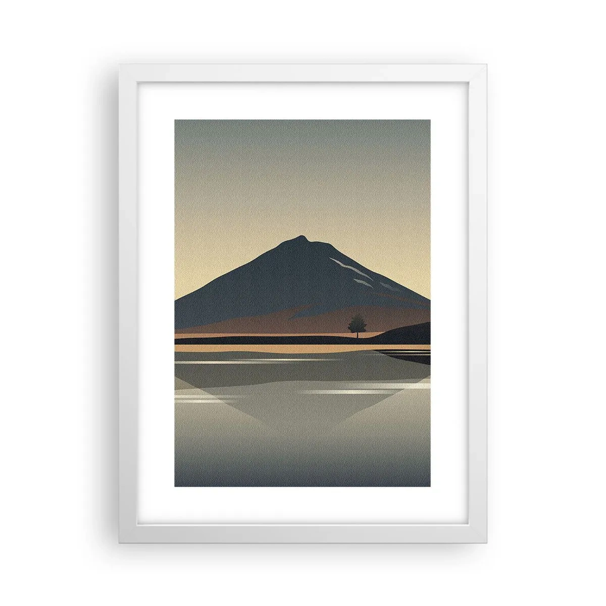 Pôster em moldura branca - Reflexo de espelho - 30x40 cm