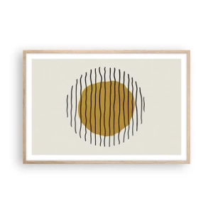 Pôster com moldura de carvalho claro - Abstração a tremer com o calor - 91x61 cm