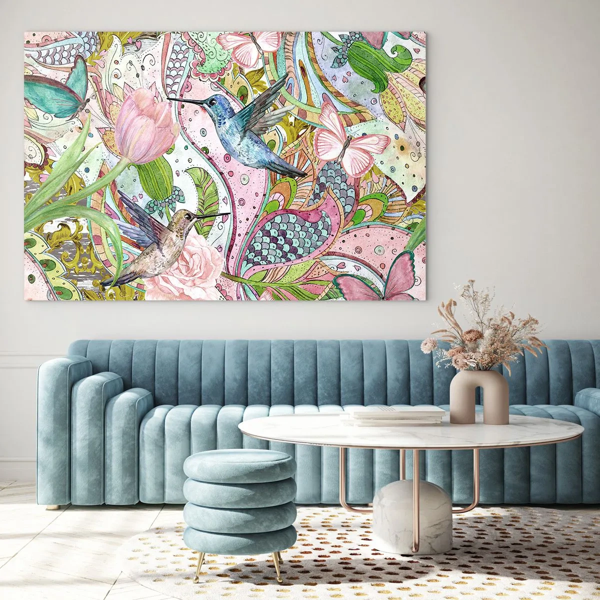 Quadro em vidro - Emaranhados em trepadeiras - 100x70 cm