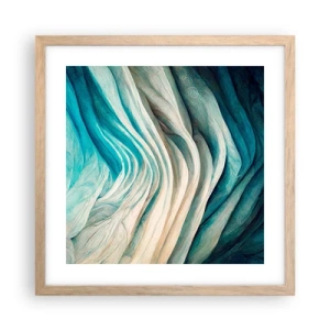 Pôster com moldura de carvalho claro - Insaciabilidade azul - 40x40 cm