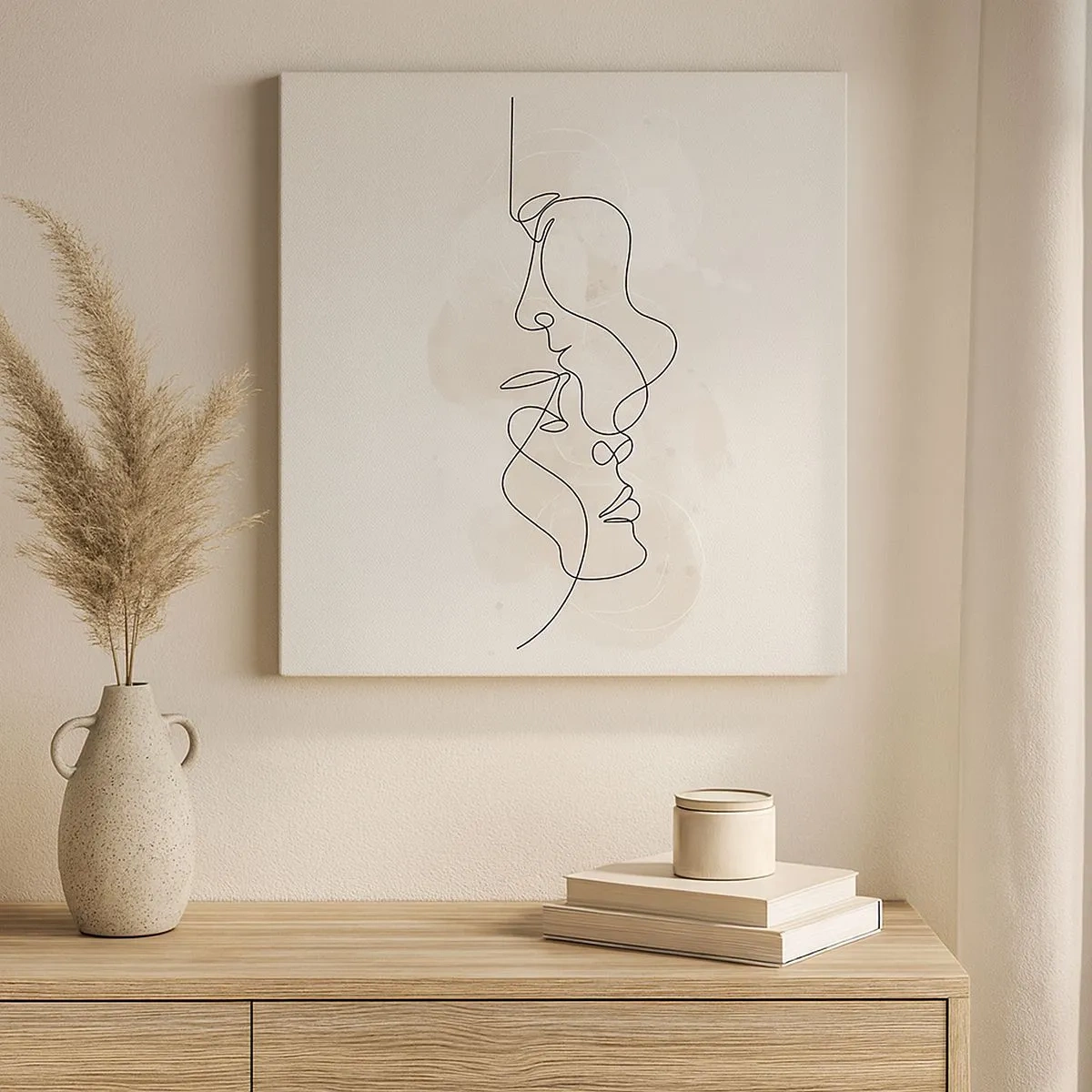 Quadro em tela - Emaranhados num abraço - 30x30 cm