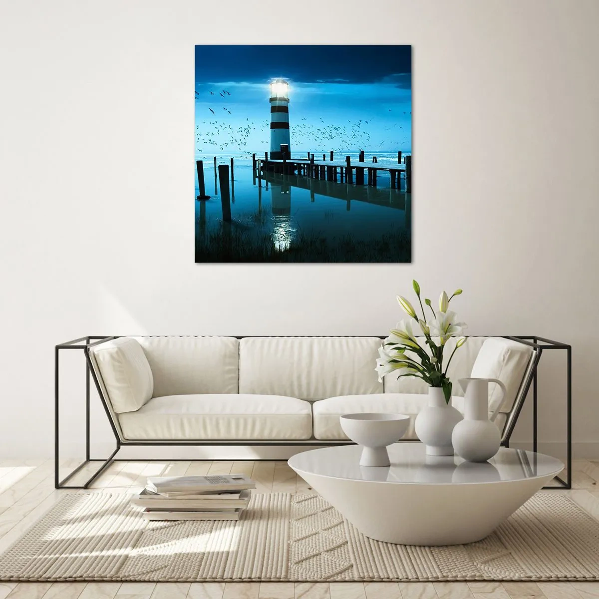 Quadro em vidro - E não se teme o escuro - 40x40 cm