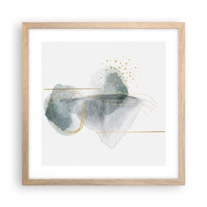 Pôster com moldura de carvalho claro - Sobre a relação entre o cinza e o dourado - 40x40 cm