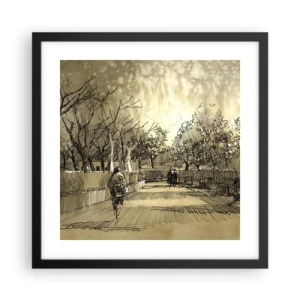 Pôster com moldura preta - Um momento capturado por uma pena - 40x40 cm