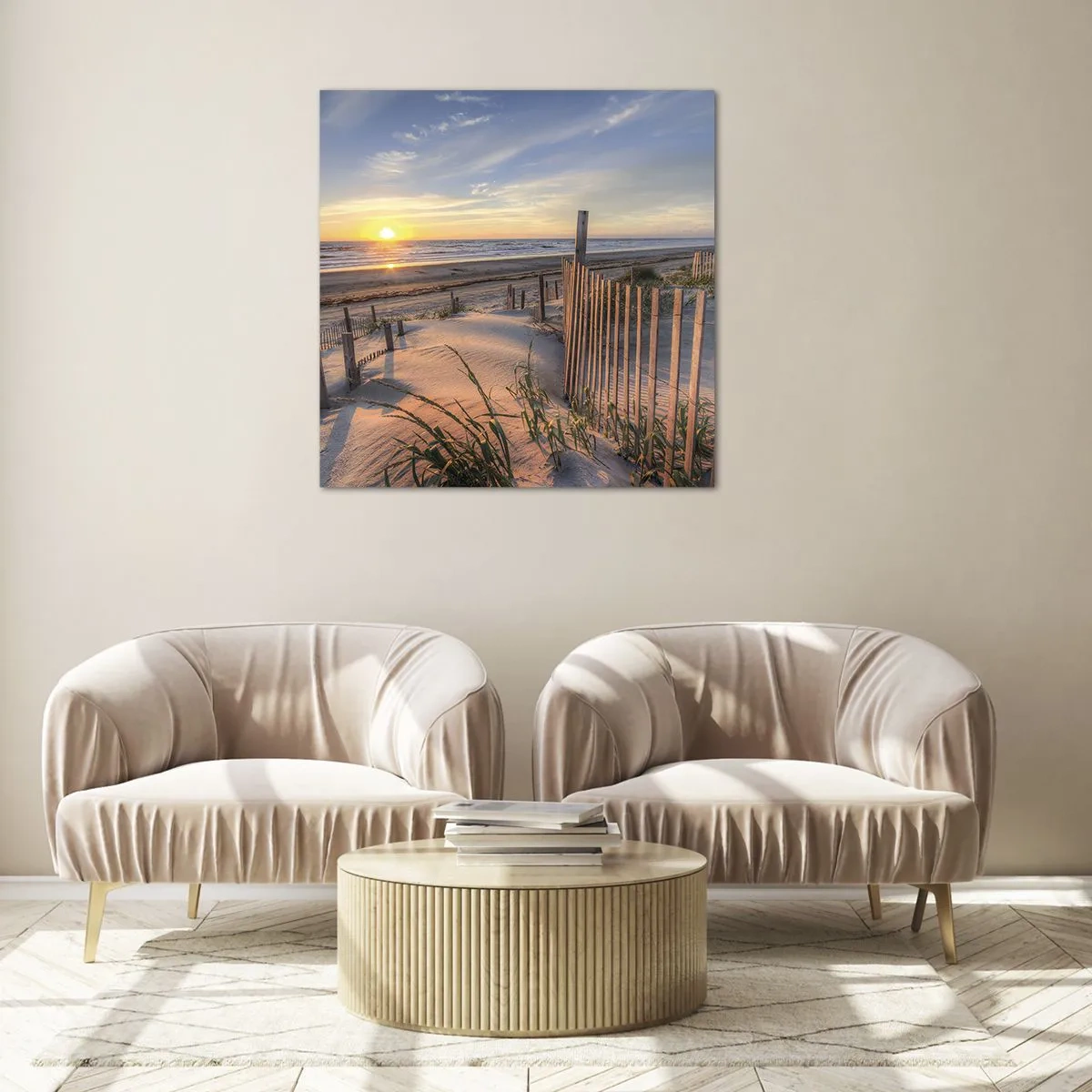 Quadro em vidro - Brilho e sombra do vento - 40x40 cm