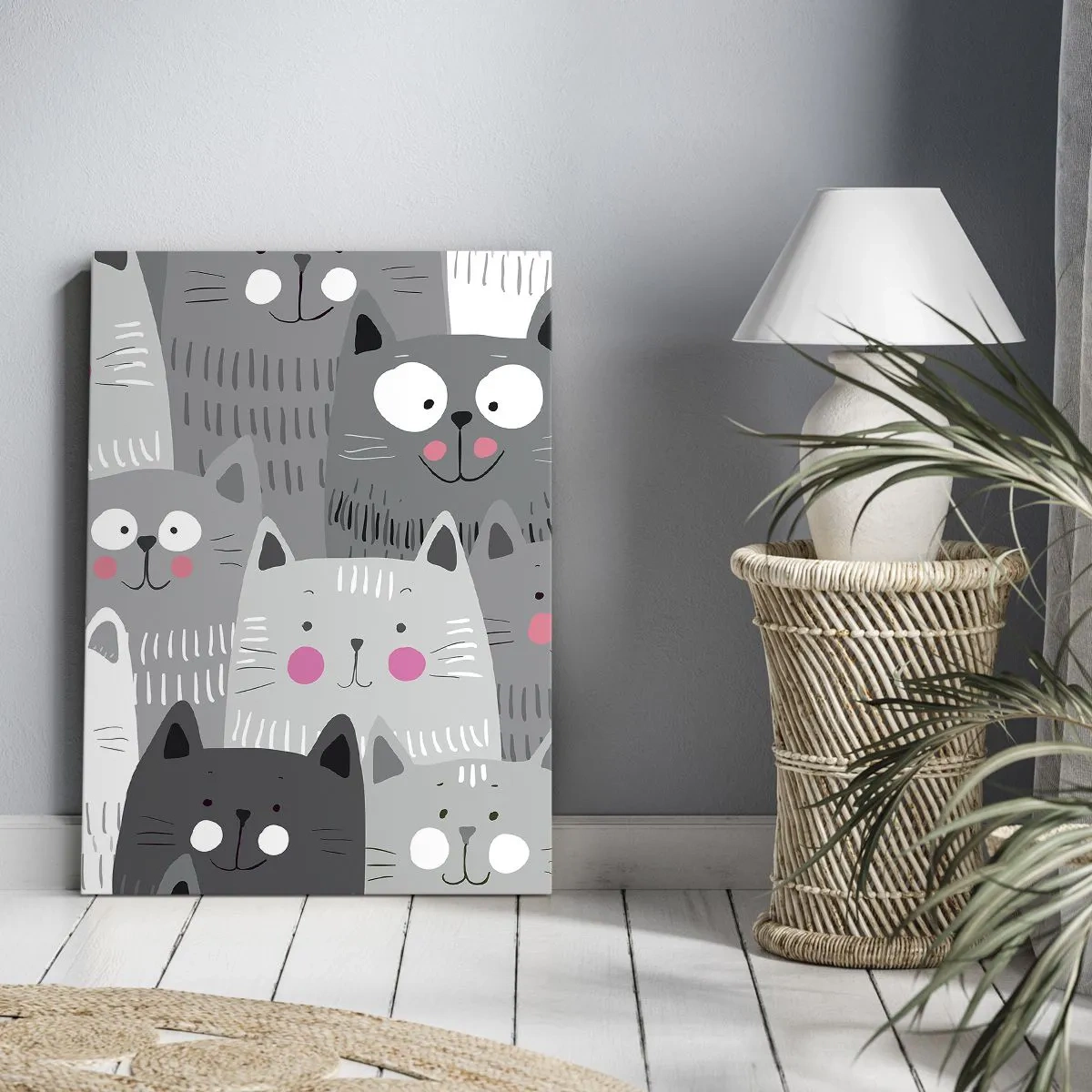 Quadro em tela - O mundo dos gatos - 50x70 cm