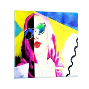 Quadro em vidro - Eu não sou branca e não sou preta - 70x70 cm