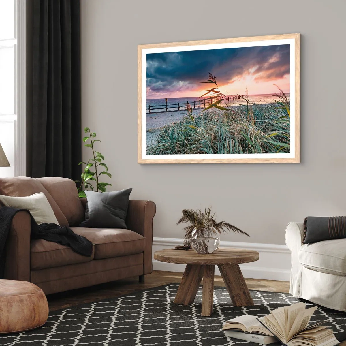 Pôster com moldura de carvalho claro - O vento não leva - 50x40 cm