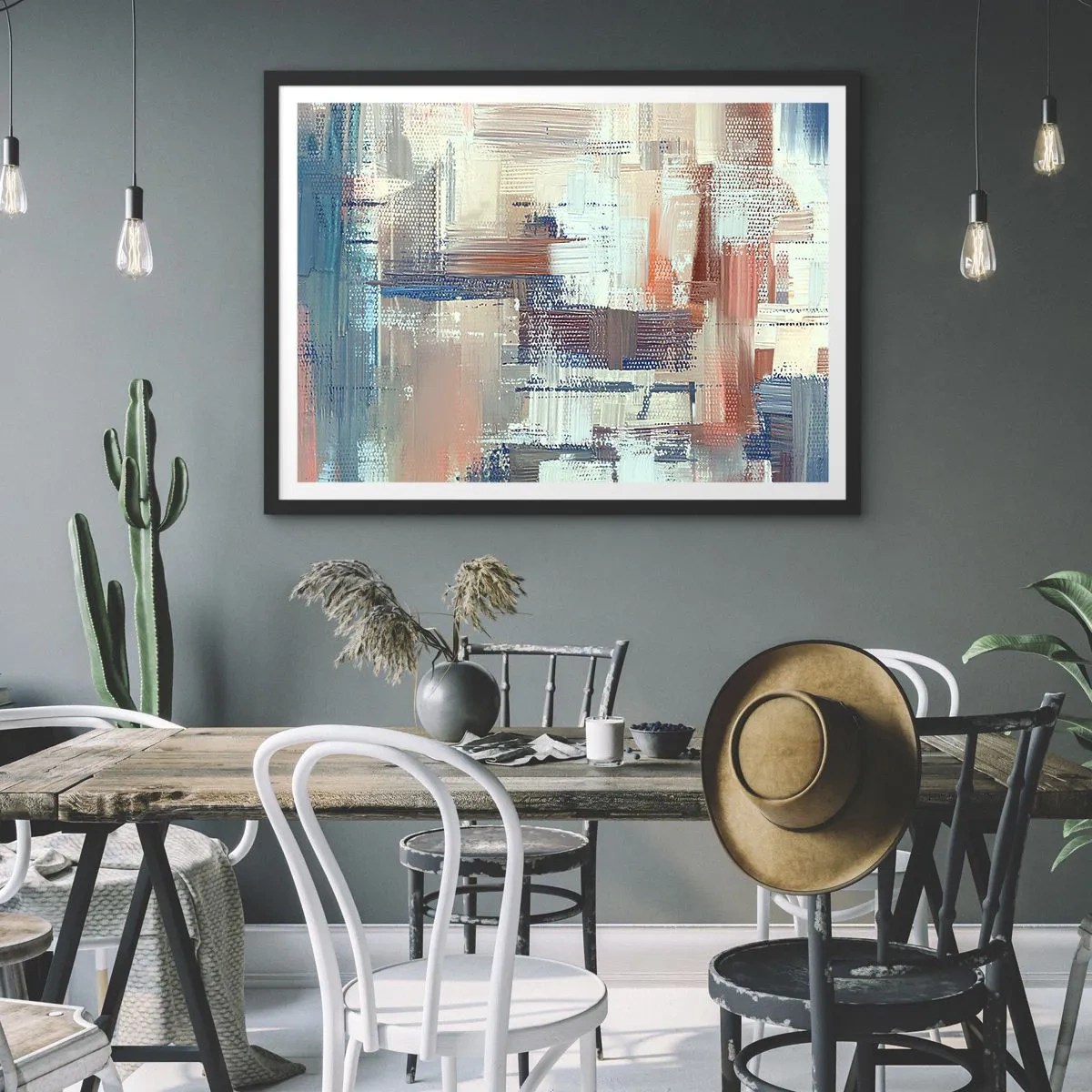 Pôster com moldura preta - Alcance a luz - 91x61 cm