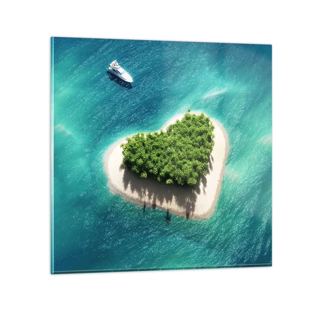 Quadro em vidro - Eu amo o verão - 40x40 cm