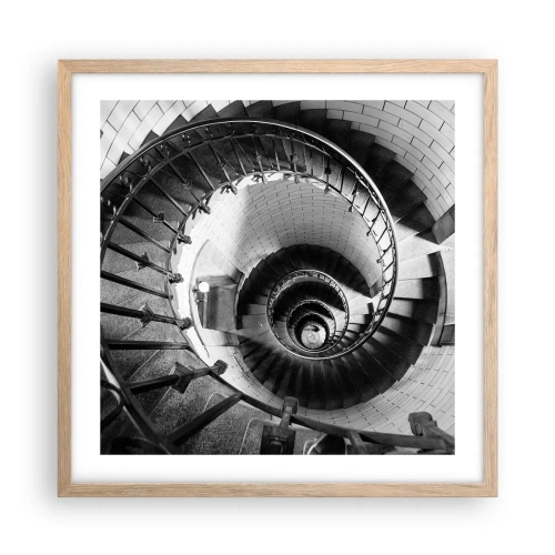 Pôster com moldura de carvalho claro - Cada vez mais alto - 50x50 cm