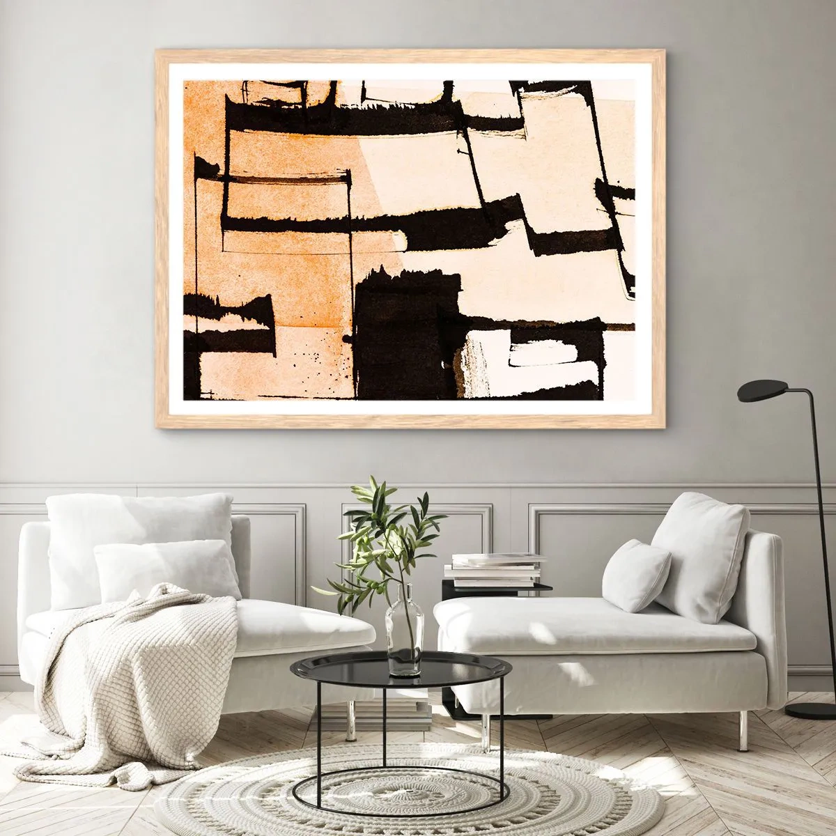 Pôster com moldura de carvalho claro - No entanto, a ordem - 91x61 cm