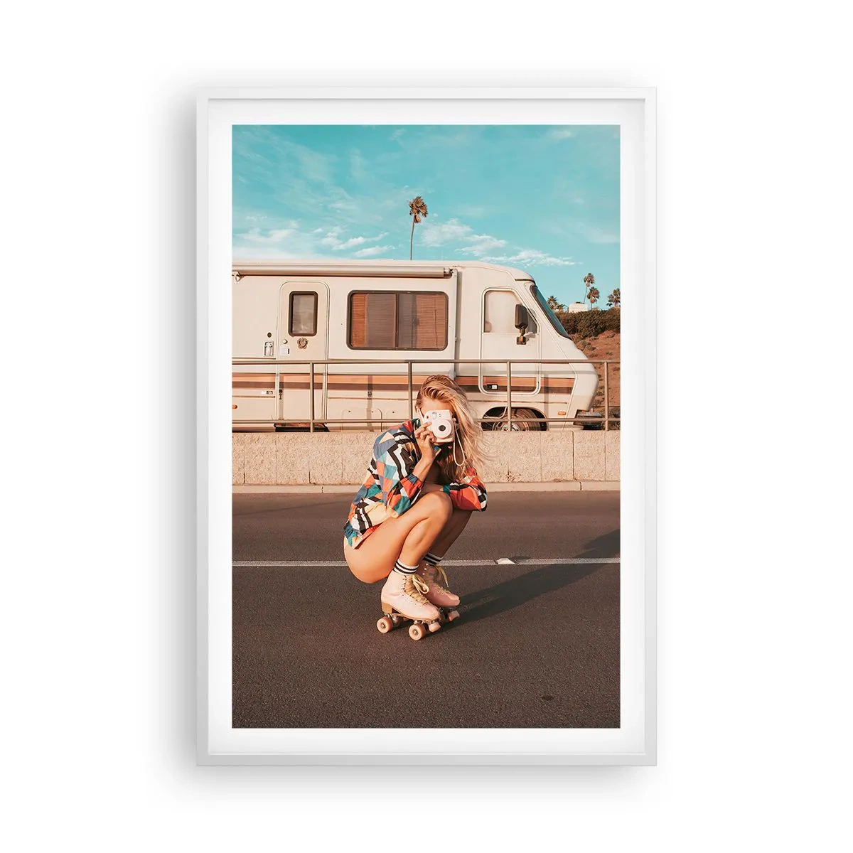 Pôster em moldura branca - Sorria, por favor! - 61x91 cm