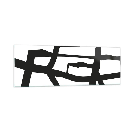 Quadro em vidro - Projeto preto e branco - 90x30 cm