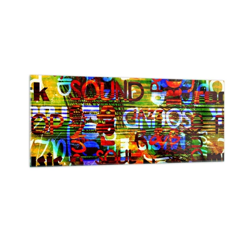 Quadro em vidro - Todas as cores do som - 100x40 cm