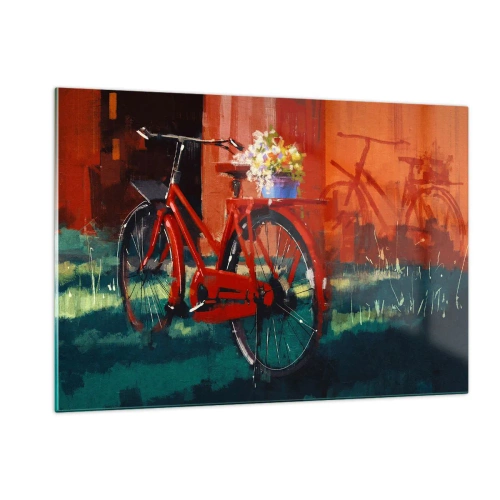 Quadro em vidro - Quero andar de bicicleta - 120x80 cm
