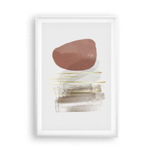 Pôster em moldura branca - Colunata abstrata - 61x91 cm