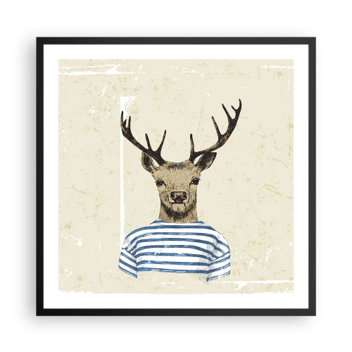 Pôster com moldura preta - Porque eu gosto de camisas listradas! - 60x60 cm