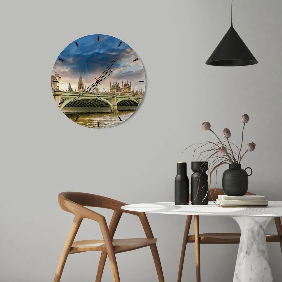 Relógio de parede - Relógio em vidro - O tempo parou no Império - 40x40 cm