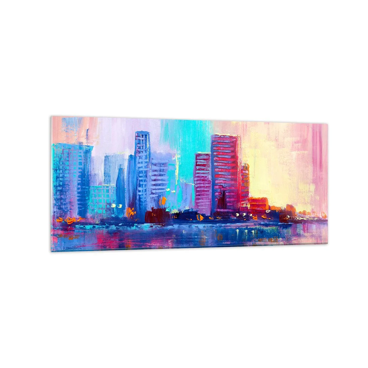 Quadro em vidro - Banhada em cores - 120x50 cm